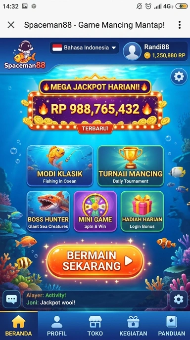 spaceman88 — layar beranda